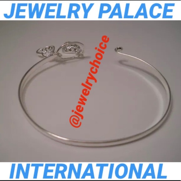 🆕925 Silver Dangling Filigree Open Heart Bangle. - Picture 8 of 9